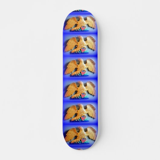 Goldadler auf blauem Skateboard (Vorne)