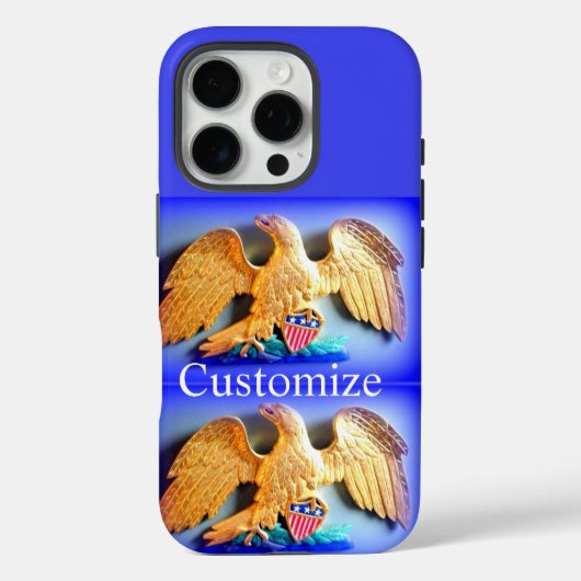 Goldadler auf blauem Telefongehäuse Case-Mate iPhone Hülle (Rückseite)