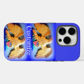 Goldadler auf blauem Telefongehäuse Case-Mate iPhone Hülle (Rückseite (Horizontal))