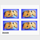 Goldadler auf Bluesticker Rechteckiger Aufkleber (Blatt)