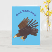 Goldadler lustige Cartoon-Illustration Karte (Gelbe Blume)