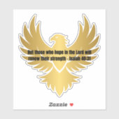 Goldadler mit Bibelverse Isaiah 40:31 Aufkleber (Blatt)