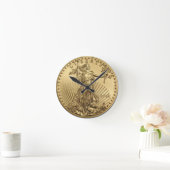 Goldadlermünze Runde Wanduhr (Zuhause)