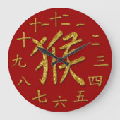 Goldaffe Große Wanduhr (Vorderseite)