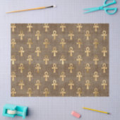 Goldägyptischer Ankh auf Tan Decoupage Seidenpapier (Basteln)