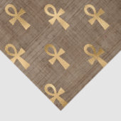 Goldägyptischer Ankh auf Tan Decoupage Seidenpapier (Detail)