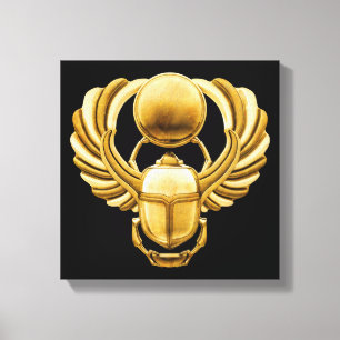 Goldägyptischer Scarab Leinwanddruck