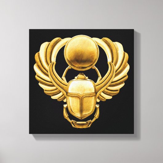 Goldägyptischer Scarab Leinwanddruck (Vorderseite)