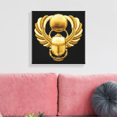Goldägyptischer Scarab Leinwanddruck (Insitu (Wohnzimmer))
