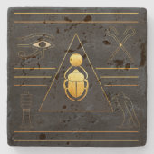 Goldägyptischer Scarab Steinuntersetzer (Vorderseite)