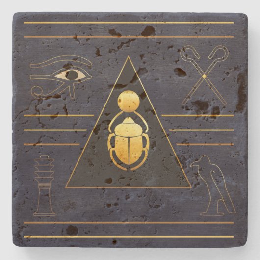 Goldägyptischer Scarab Steinuntersetzer (Vorderseite)