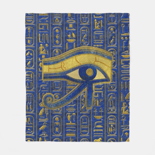 Goldägyptisches Auge von Horus - Wadjet Fleecedecke (Vorderseite)