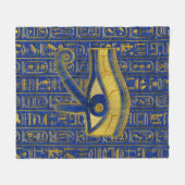 Goldägyptisches Auge von Horus - Wadjet Fleecedecke (Vorderseite (Horizontal))