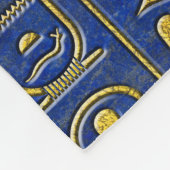 Goldägyptisches Auge von Horus - Wadjet Fleecedecke (Ecke)