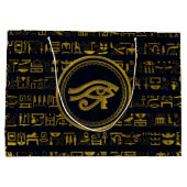 Goldägyptisches Auge von Horus - Wadjet Große Geschenktüte (Rückseite)