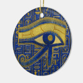 Goldägyptisches Auge von Horus - Wadjet Keramikornament (Links)