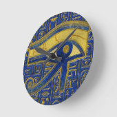 Goldägyptisches Auge von Horus - Wadjet Runde Wanduhr (Winkel)