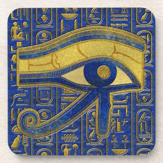 Goldägyptisches Auge von Horus - Wadjet Untersetzer (Vorderseite)