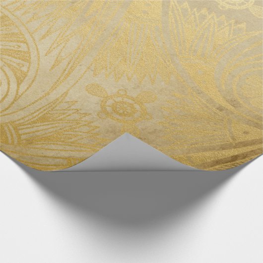 Goldägyptisches Rolle-Entwurfs-Geschenk-Packpapier Geschenkpapier (Ecke)