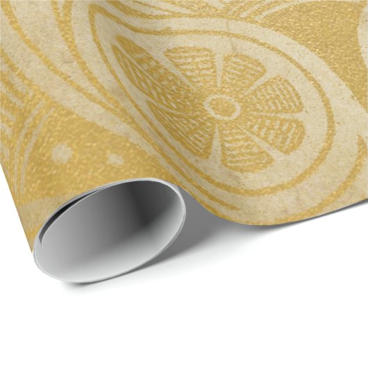 Goldägyptisches Rolle-Entwurfs-Geschenk-Packpapier Geschenkpapier (Rolleneckpunkt)