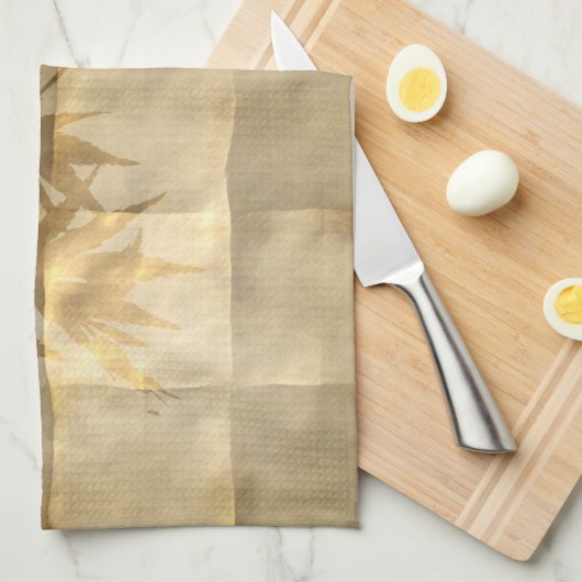 Goldahorn verlassend Pergamentpapier sieht elegant Geschirrtuch (Viertel Falte)