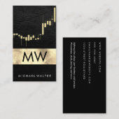 Goldaktie| Leather Monogram Business Card Visitenkarte (Vorne/Hinten)