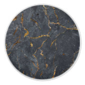 Goldakzente aus schwarzem Marmor Keramikknauf (Vorderseite)
