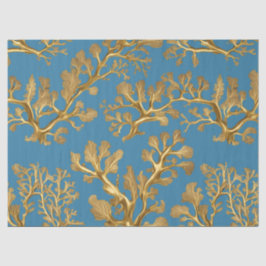 Goldalgen auf Aqua Blue Tissue Seidenpapier