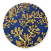 Goldalgen auf blau keramikknauf (Vorderseite)
