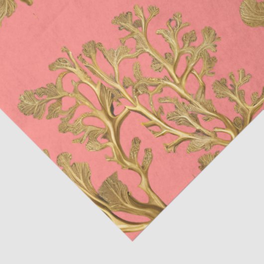 Goldalgen auf CoralTissue Seidenpapier (Detail)