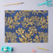 Goldalgen auf Deep Blue Seidenpapier (Basteln)