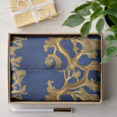 Goldalgen auf Deep Blue Seidenpapier (Geschenk)