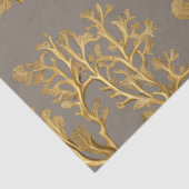 Goldalgen auf Taupe Tissue Paper Seidenpapier (Detail)