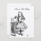 GOLDAlice im Wunderland-Tee-Party-Geburtstag Einladung (Vorne/Hinten)