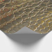 Goldalligatorexotischer lederner Zuhälter Geschenkpapier (Ecke)