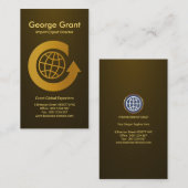 Goldalphabet-cc$g globaler Kreis-Import-export Visitenkarte (Vorne/Hinten)