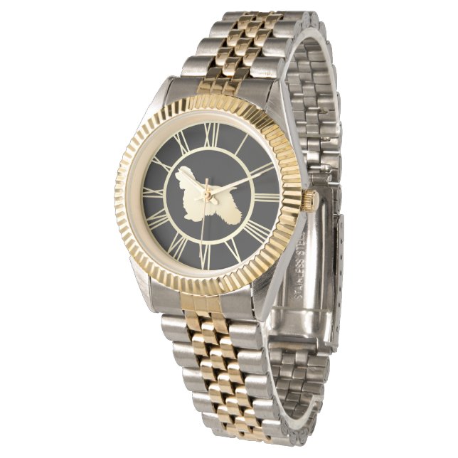 Goldamerikaner Cocker Spaniel Dog Armbanduhr (Schrägansicht)