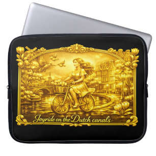 GoldAmsterdam Abstrakte Romantische Vintage-Straße Laptopschutzhülle