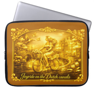 GoldAmsterdam Abstrakte Romantische Vintage-Straße Laptopschutzhülle