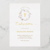 Goldangaben Wildblumen Kranbestätigung Folieneinladung (Vorderseite)