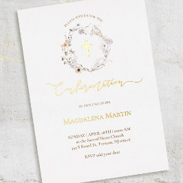 Goldangaben Wildblumen Kranbestätigung Folieneinladung