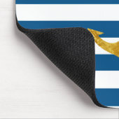 Goldanker an blauen Streifen Mousepad (Ecke)