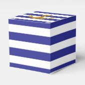 Goldanker auf blauen Streifen Geschenkschachtel (Vorderseite)