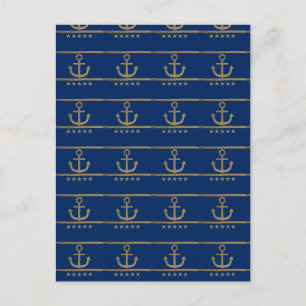 Goldanker auf marineblau Hintergrund Postkarte