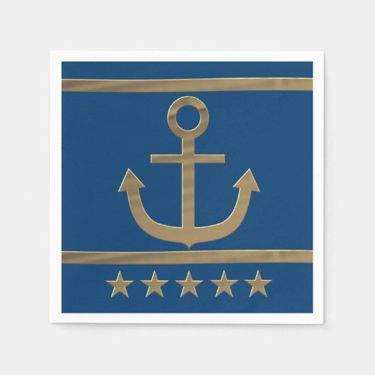 Goldanker auf marineblau Hintergrund Serviette (Vorderseite)