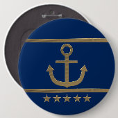 Goldanker auf Marineblauhintergrund Button (Vorne & Hinten)