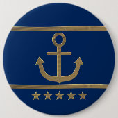 Goldanker auf Marineblauhintergrund Button (Vorderseite)