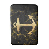 Goldanker aus schwarzem Marmor mit minimalistische Badematte (Vorderseite Vertikal)