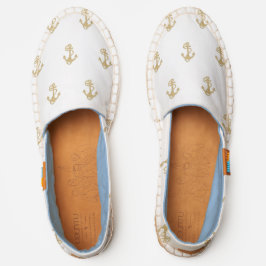 Goldanker für Slipper mit weißem Muster