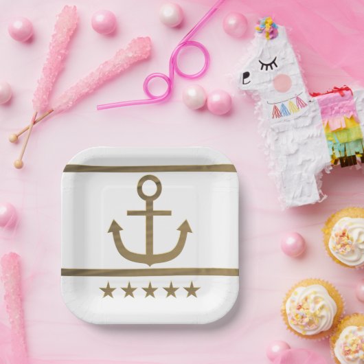 Goldanker-Glückssymbol Melaminplatte Pappteller (Party)